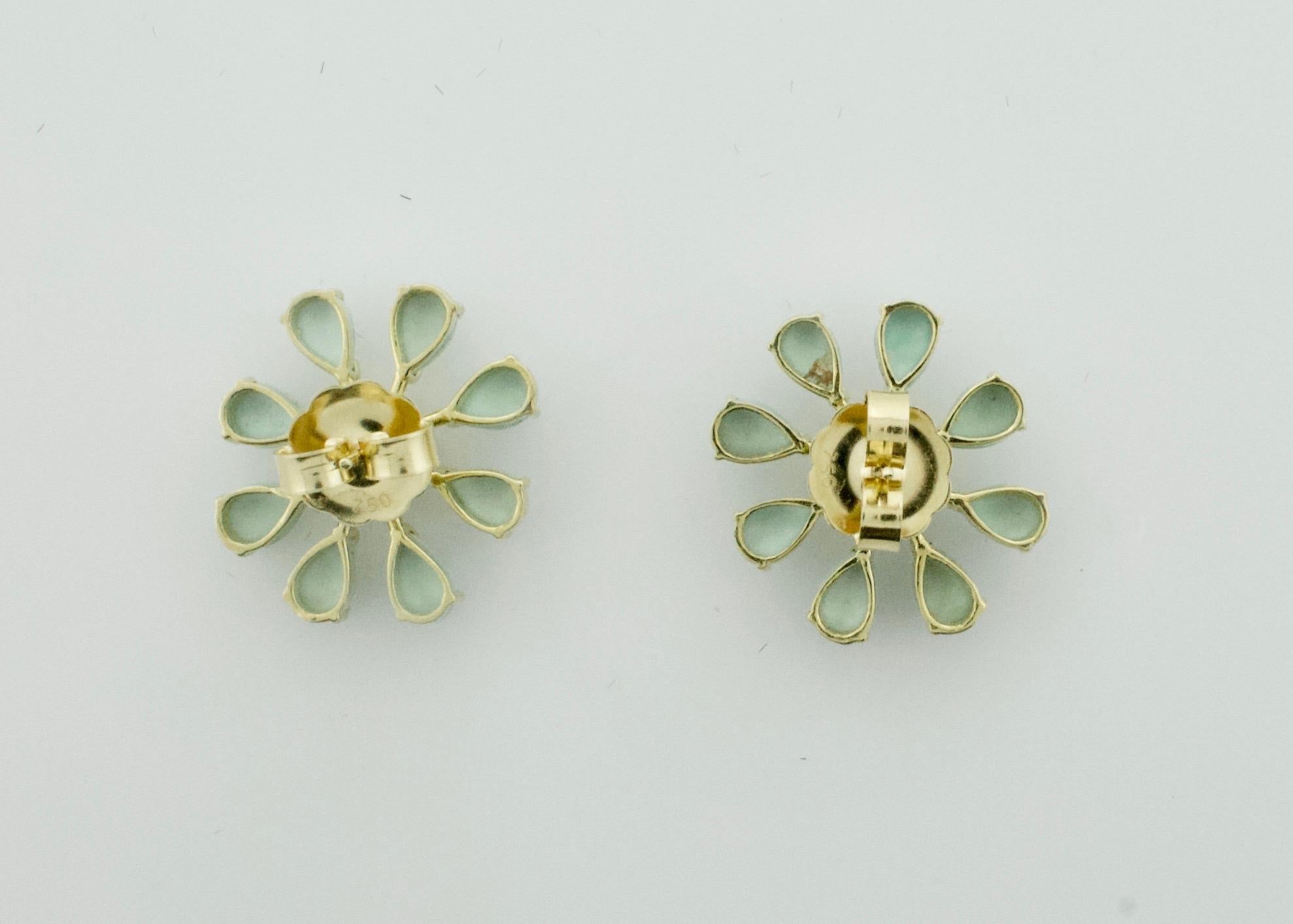 Moderne Boucles d'oreilles Sunburst en or jaune 18 carats, améthyste et turquoise perse en vente