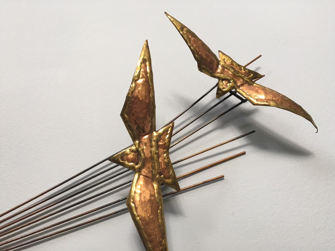 Sunburst Birds Metal Wall Sculpture In Good Condition In Jacksonville, FL
