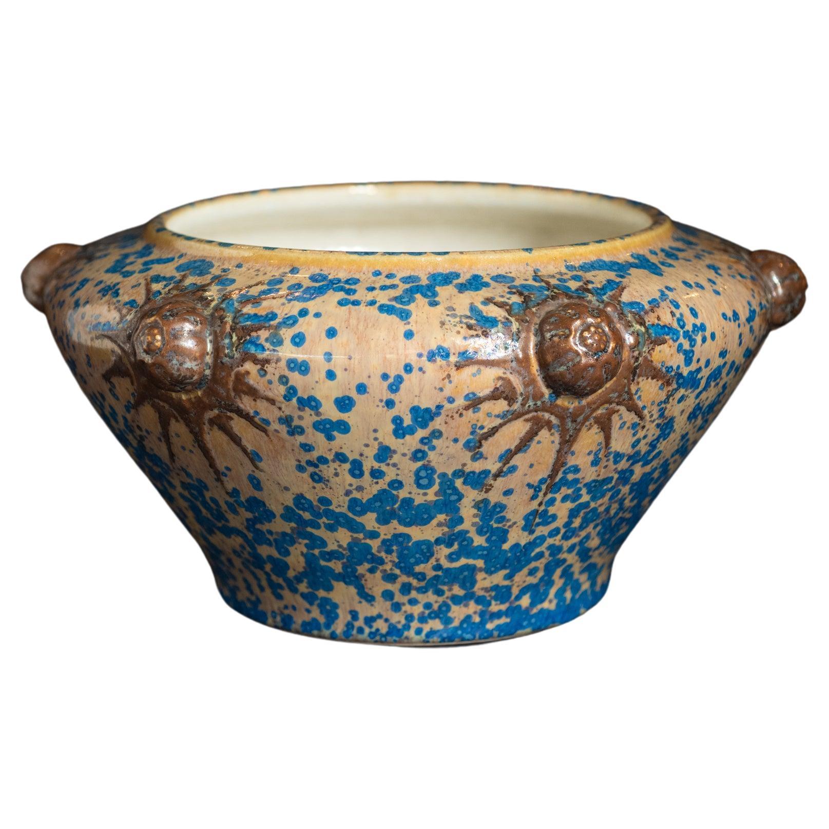 Art Nouveau Porcelain Sunburst Vase by Emile Diffloth For Sale
