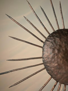 Sunburst Ceiling Lamp in Iron, 1950s