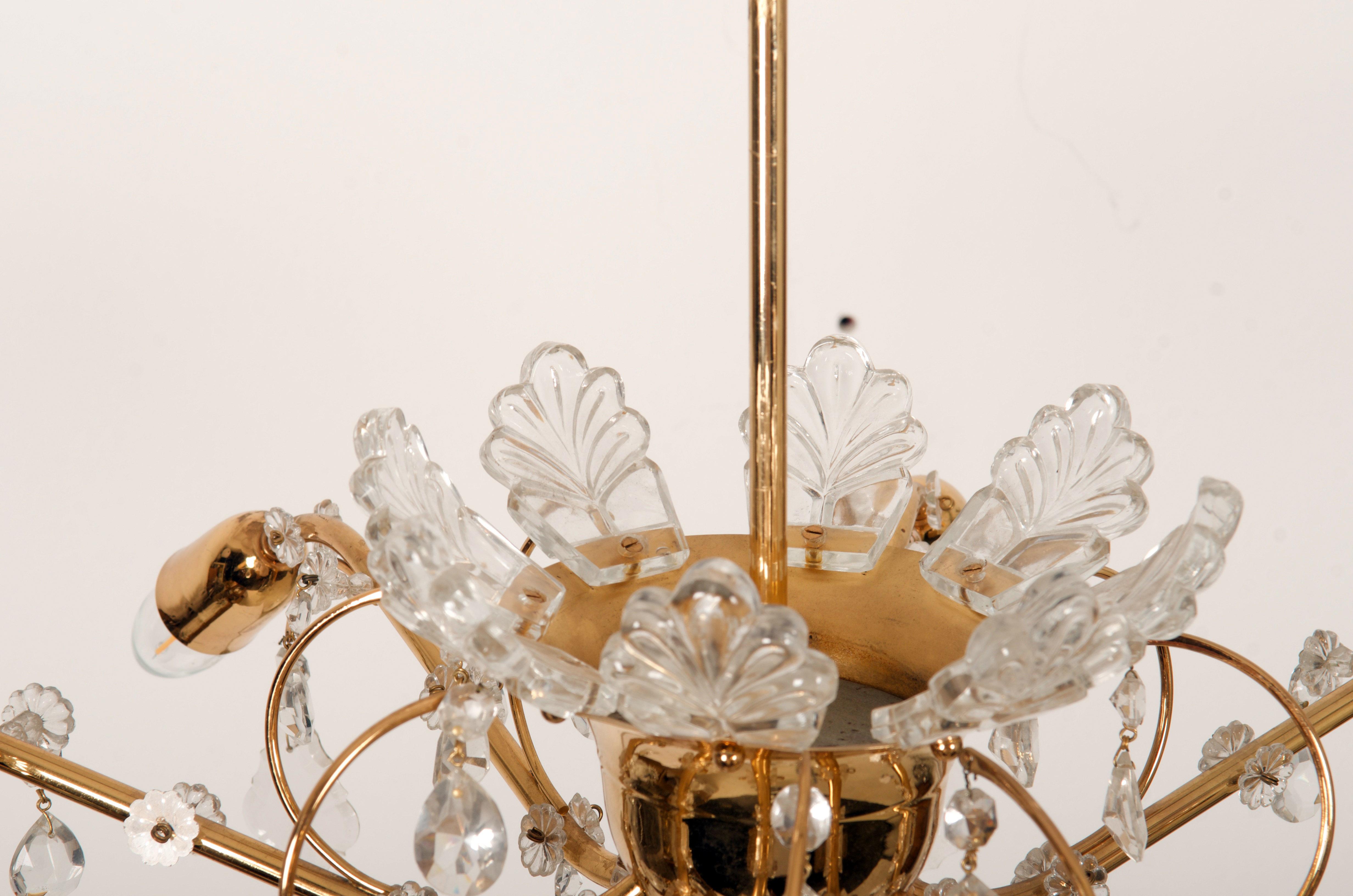 Austrian Sunburst Chandelier by Lobmeyr For Sale