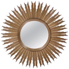 Vintage Sunburst Convex Mirror
