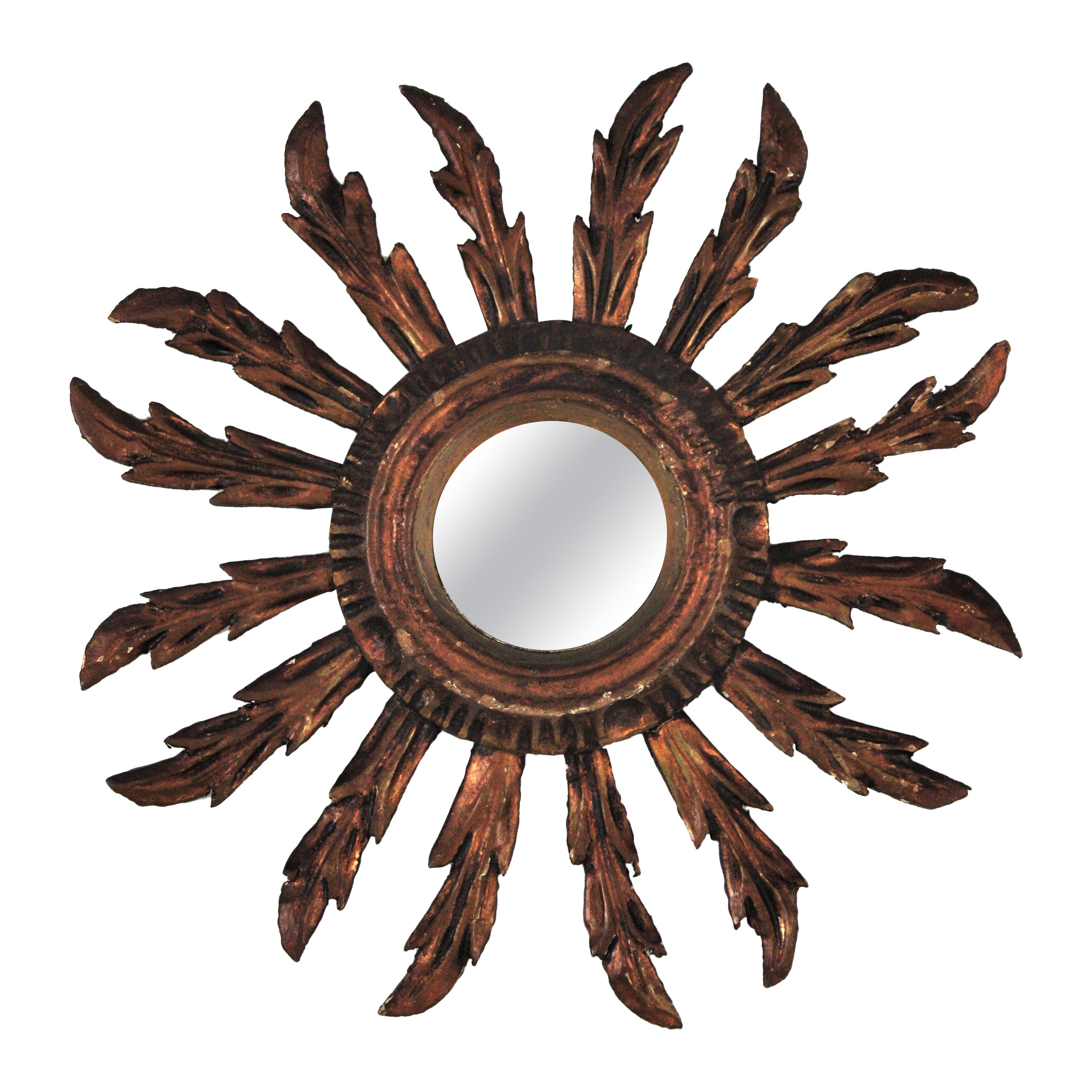 Espejo Sunburst Convexo en Pequeña Escala, Estilo Barroco