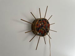Sunburst Design Colorful Glass Pieces in Stone Form Wall Lamp, 1960s, Germany