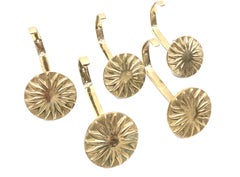 Sunburst Brutalist Mid-Century Modern Lot Five Wall Hook Vereinigte Werkstätten