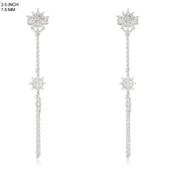 Sunburst Diamond 14K (or 18k upon request) Yellow Gold Chain Drop Earrings