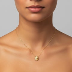 Sunburst Diamond 14K (or 18k upon request) Yellow Gold Pendant Necklace