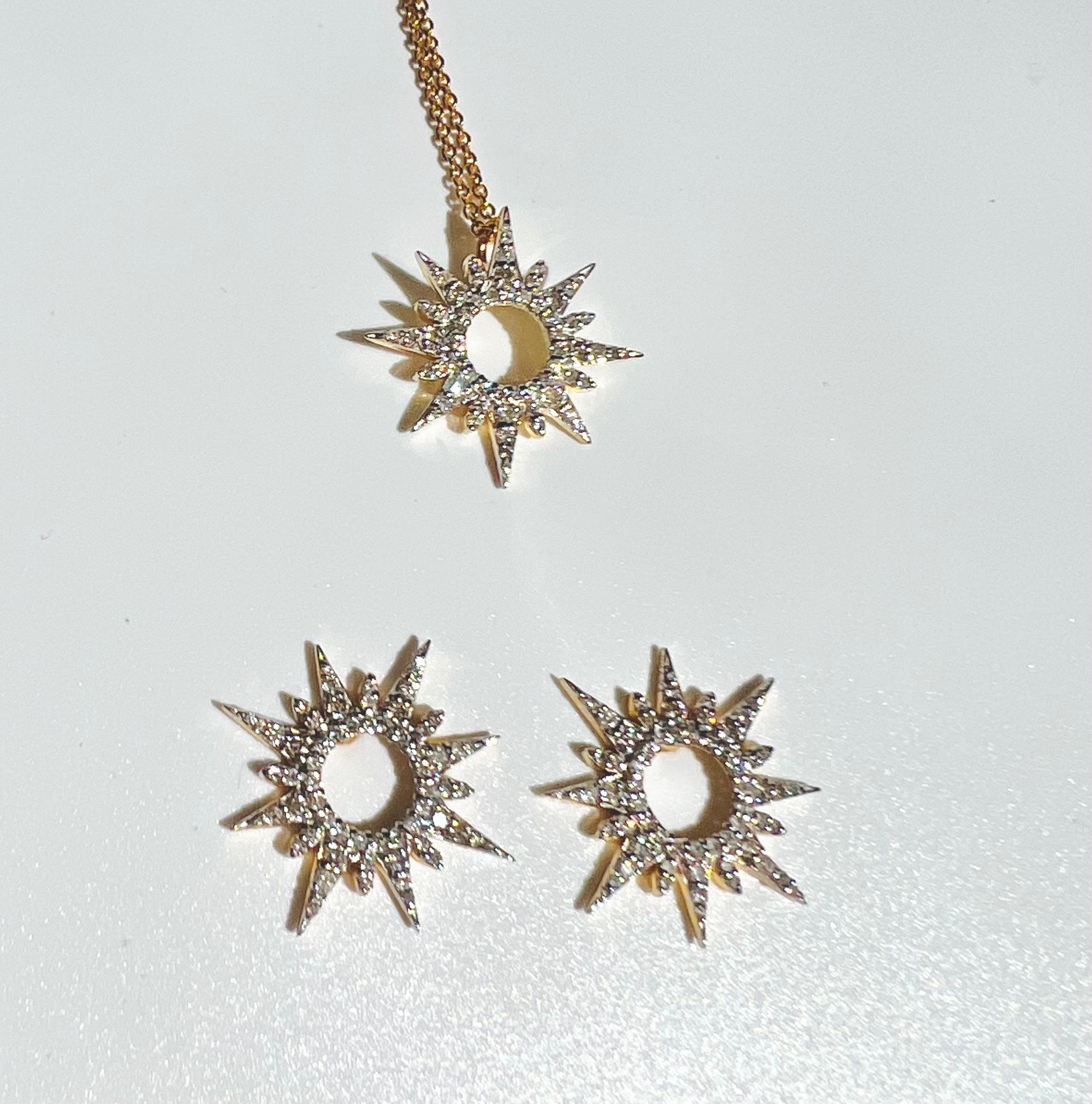 diamond sunburst necklace