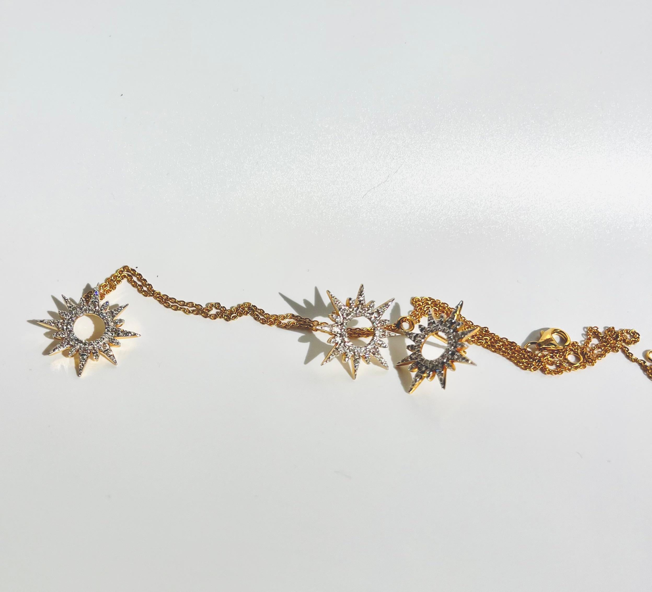 Contemporary Sunburst Diamond Necklace For Sale