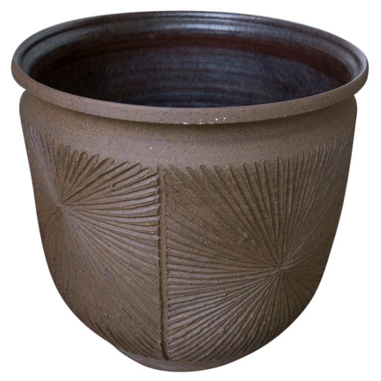 American Chocolate Brown Sunburst Earthgender Vessel by David Cressey, circa 1970