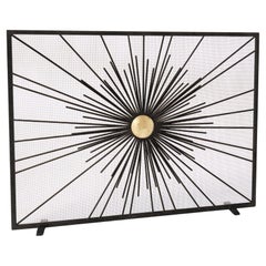 Écran de cheminée Sunburst en noir chaud