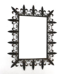 Miroir rectangulaire Sunburst, motifs Fleur de Lys