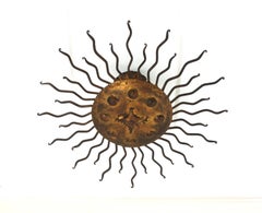 Apparecchio a incasso Sunburst con raggi ricci, ferro dorato