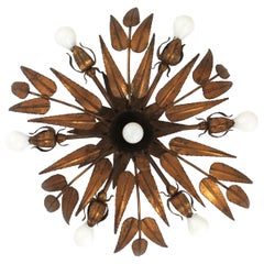 Lampadario a soffitto con fogliame floreale Sunburst