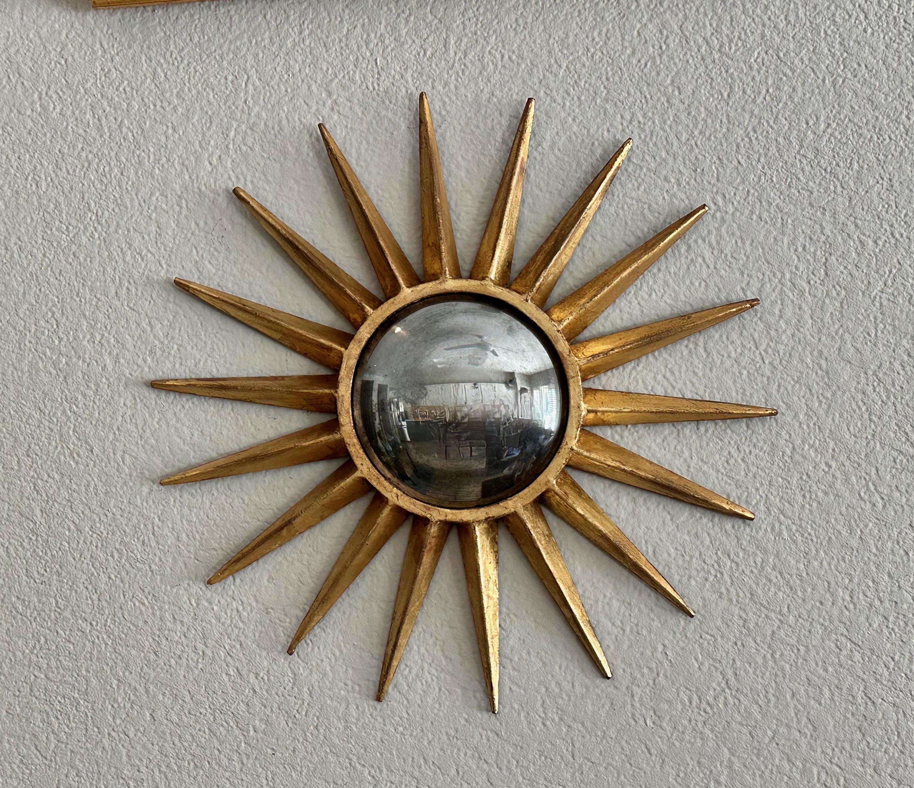 Sunburst Gilt Metal Convex Wall Art Mirror 5