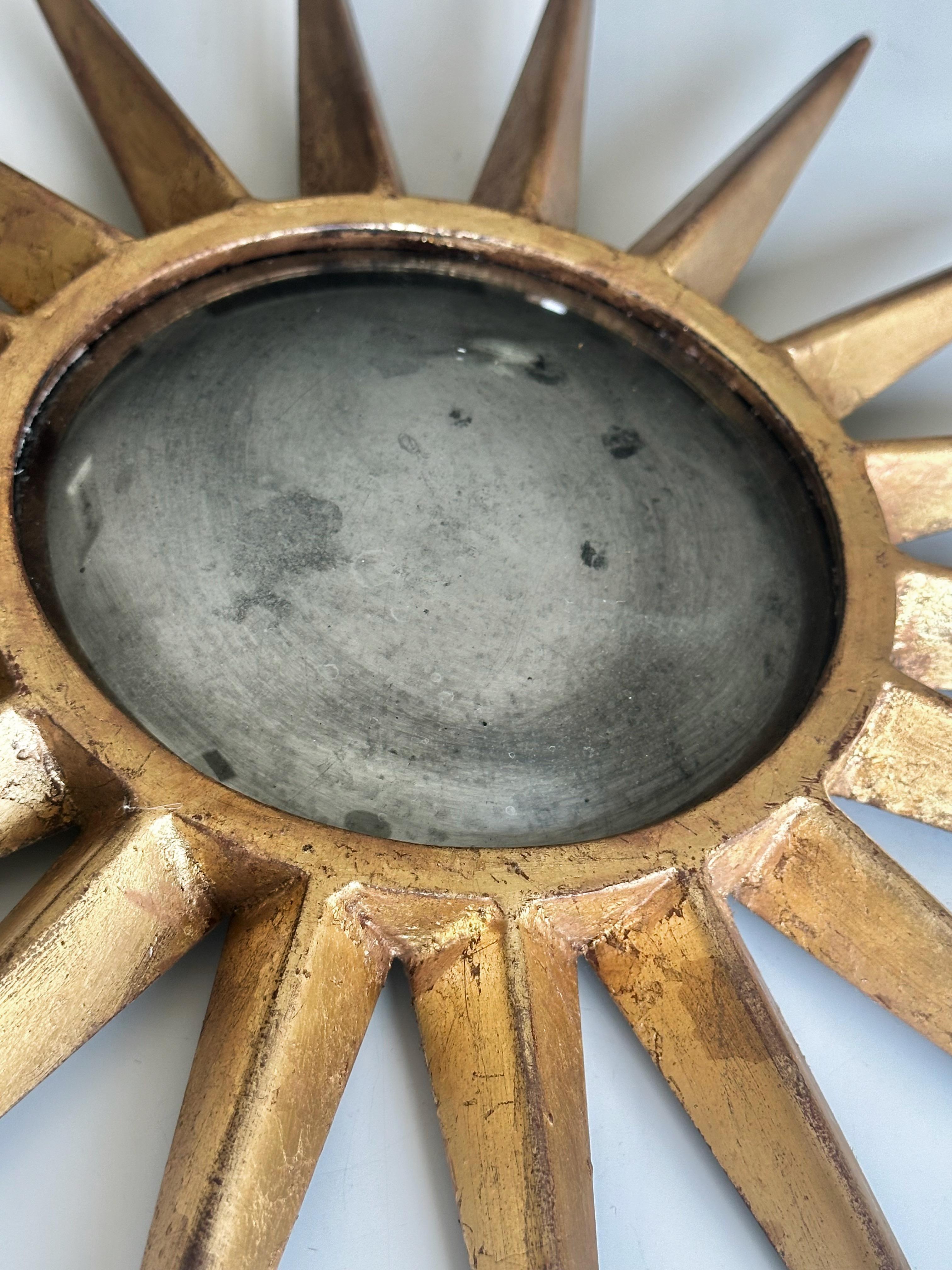 Sunburst Gilt Metal Convex Wall Art Mirror 2