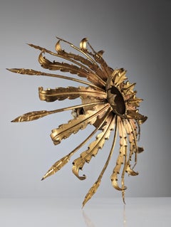Sunburst Lamp Gilt iron leafs