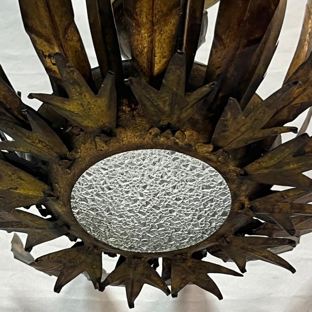 Italian Sunburst Light Fixture For Sale