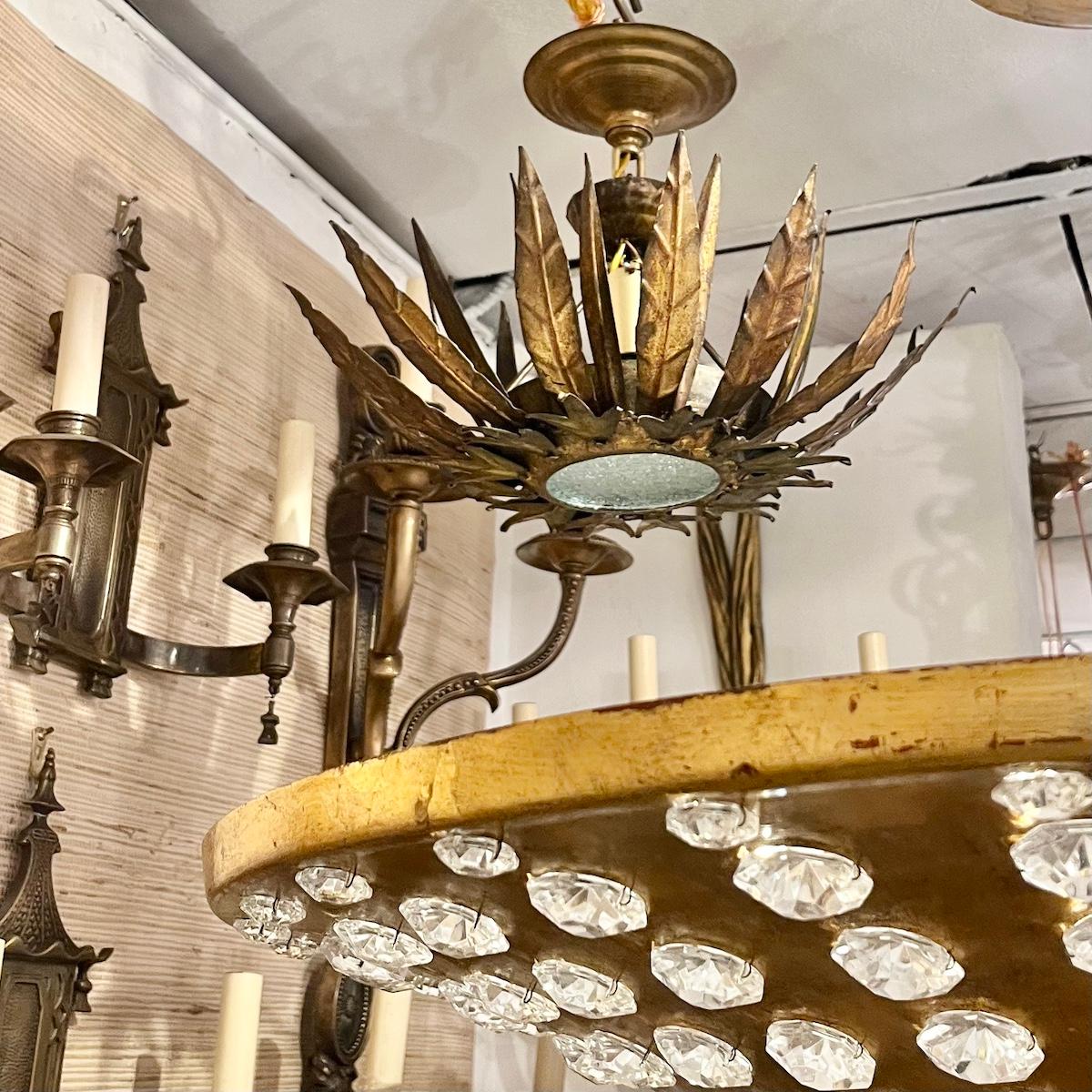 Sunburst Light Fixture In Good Condition For Sale In New York, NY