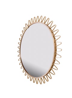 Sunburst Mid Century Brass Wall Mirror, France, 1950s
