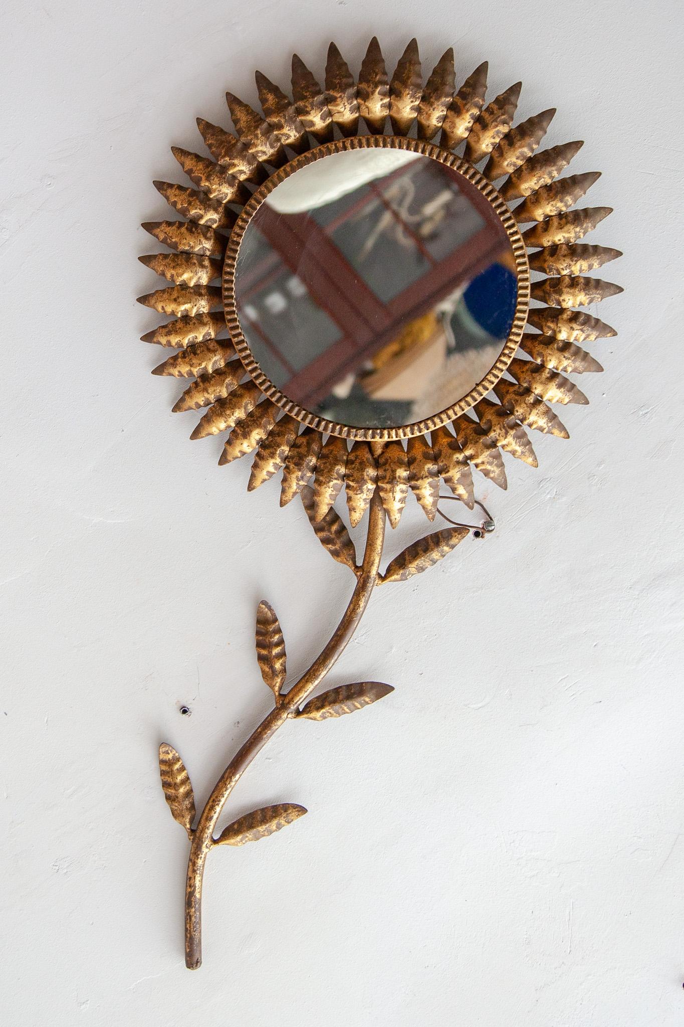 Mid-Century Modern Sunburst Mirror, 1950s For Sale