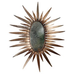 Specchio Sunburst 1970
s Rame Piumato Italiano