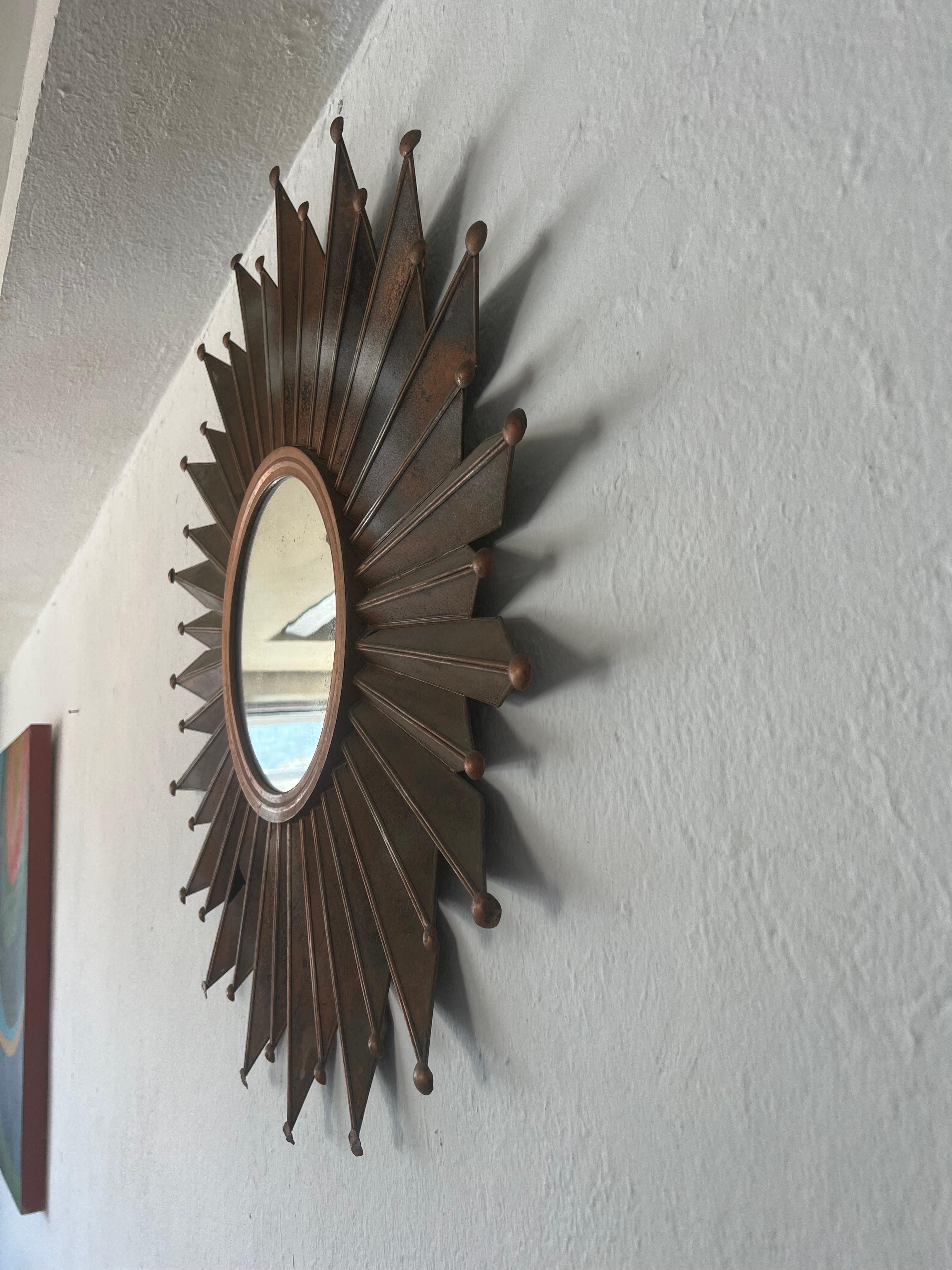 Mid-20th Century Sunburst Mirror from Taxco by 