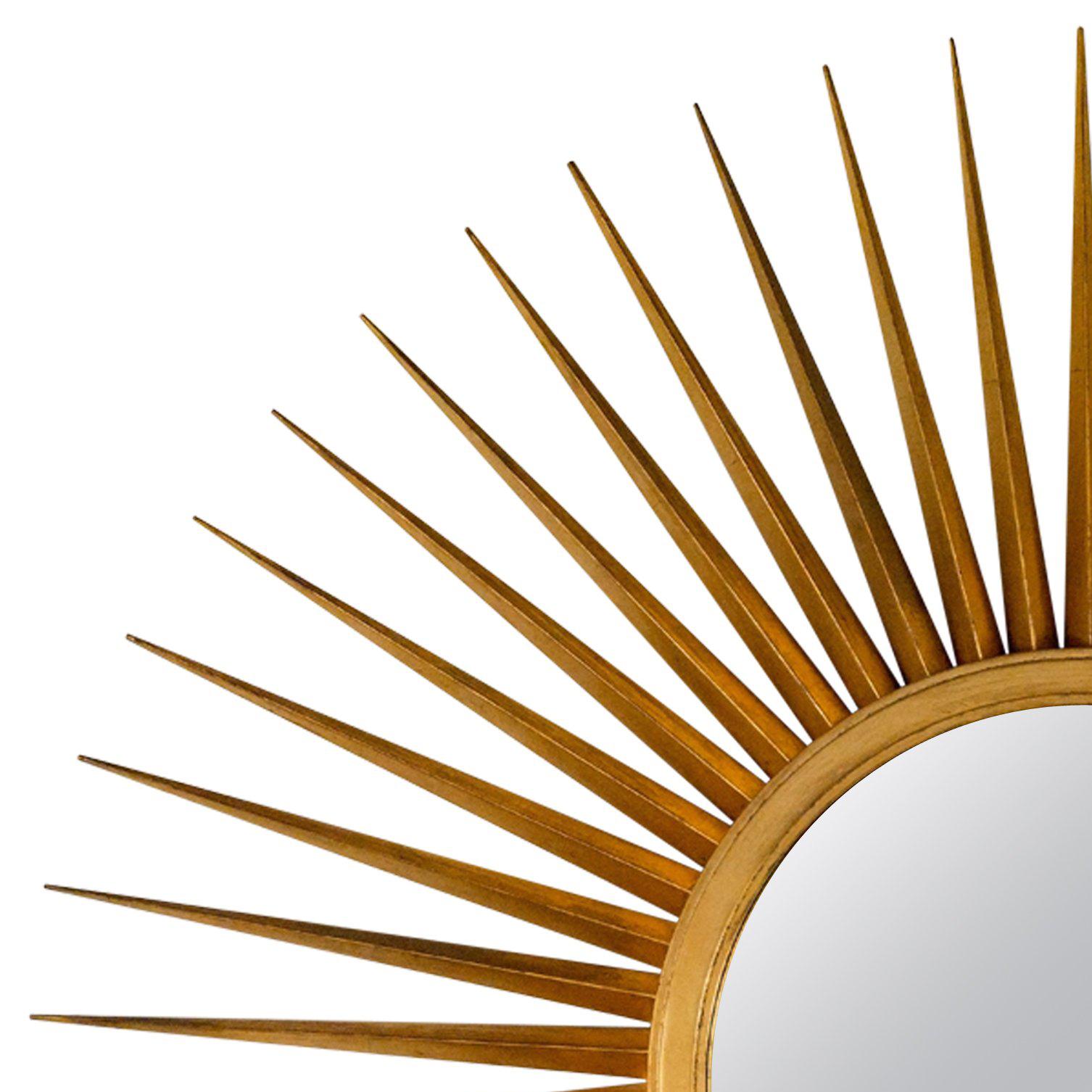 American Sunburst Mirror in Antique Gold Metal Leaf