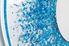 Sunburst Mirror in Electric Blue Colored Silver Leaf & Resin by Jake Phipps