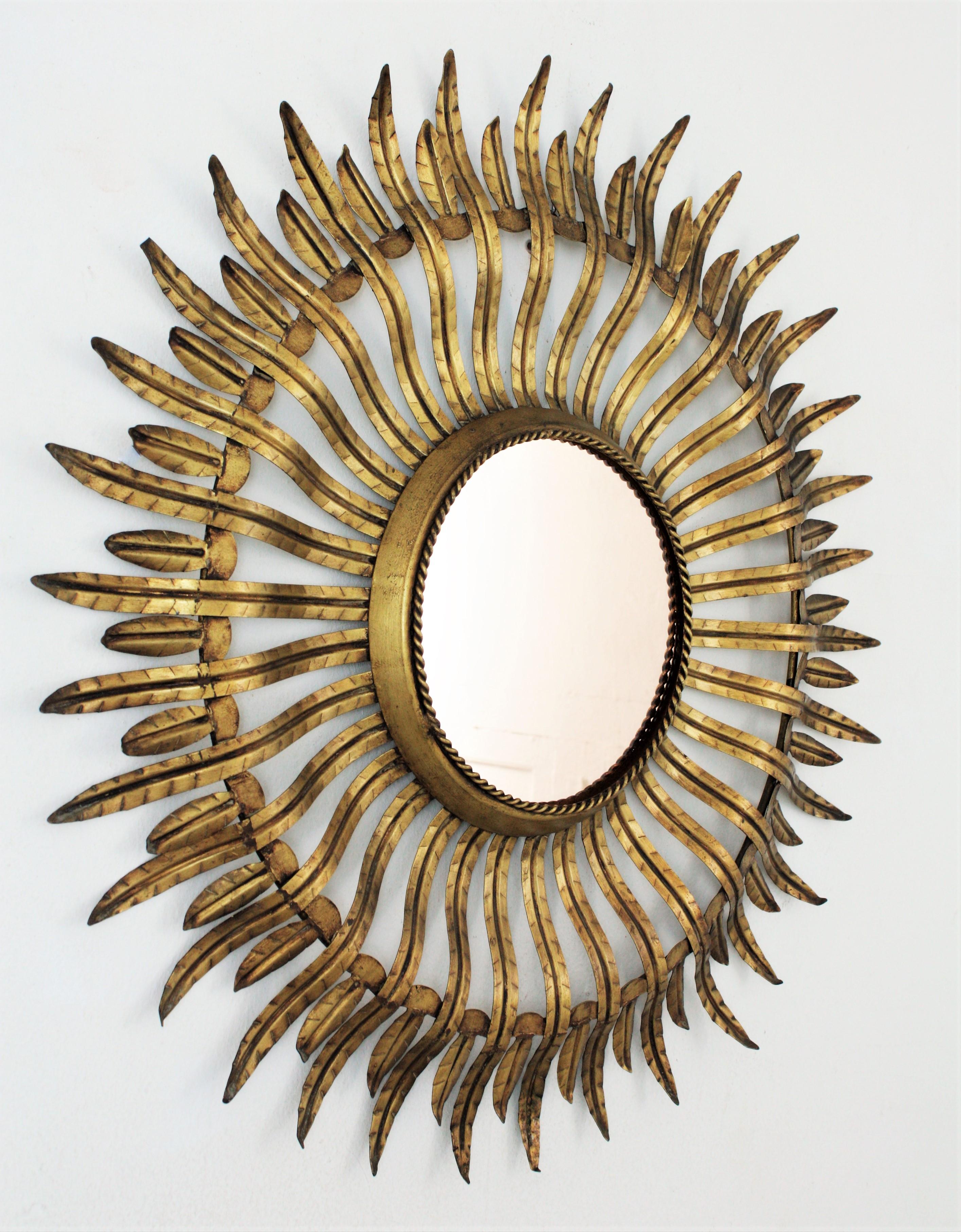 iron spun sunburst mirror