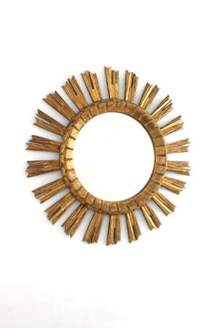 Sunburst-Spiegel aus Giltwood, 1940er Jahre
