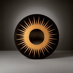 Sunburst Mirror in High-Gloss Black & Gold Lacquer