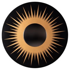 Sunburst Mirror in High-Gloss Black & Gold Lacquer