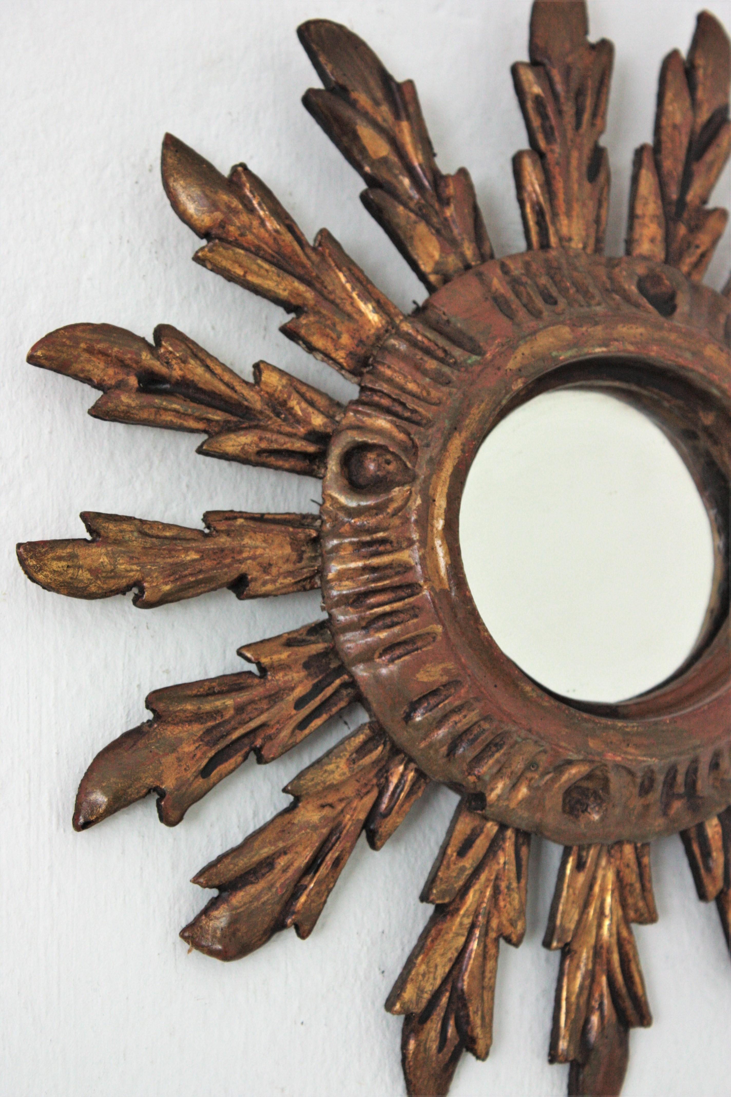 Spanish Sunburst Mirror in Small Scale, Baroque Style