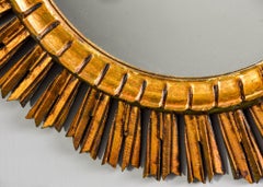 Sunburst Mirror with Dark Gilded Finish
