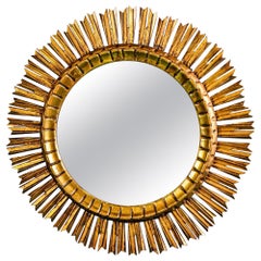 Sunburst Mirror with Dark Gilded Finish