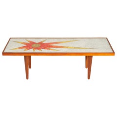 Sunburst Mosaic Top Coffee Table, 1960s