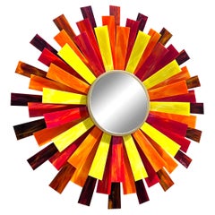 "Sunburst" Original Glass and Metal Wall Sculpture / Mirror "Sunburst" Original Glass and Metal Wall Sculpture / Mirror
