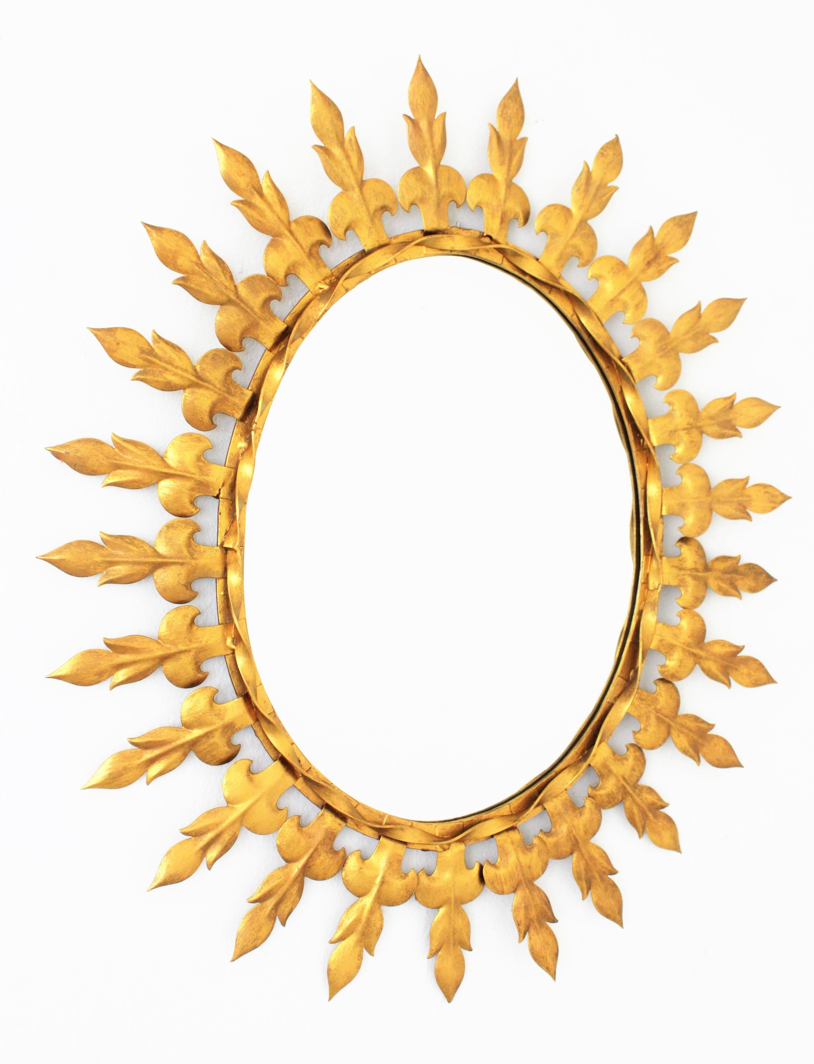 sunburst oval mirror