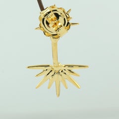 Sunburst Pave Diamond Ear Jackets Made In 14K Yellow Gold
