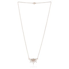 Collana a catena con ciondolo Sunburst in oro 18 carati