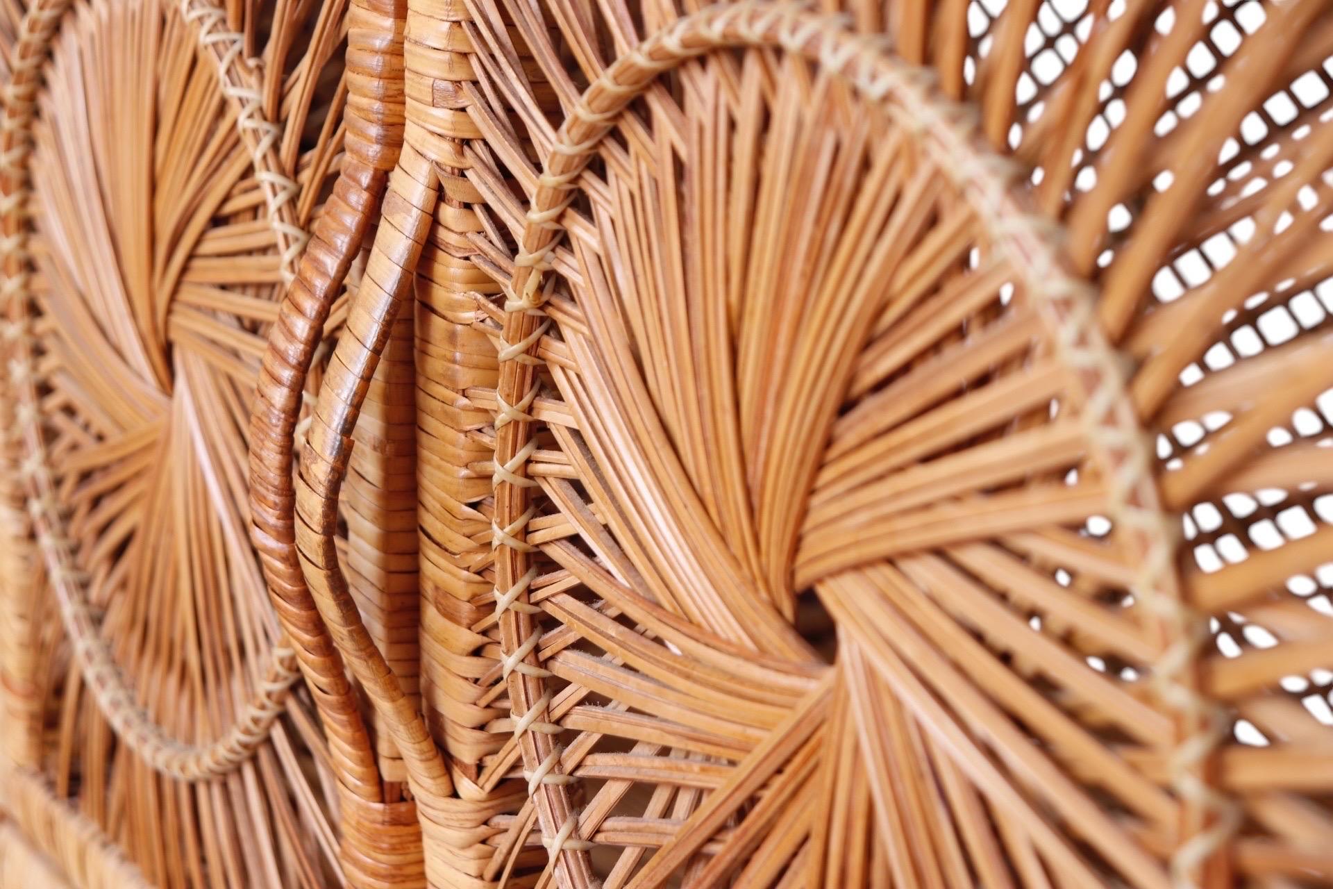 Sunburst Rattan Bar Cabinet For Sale 1