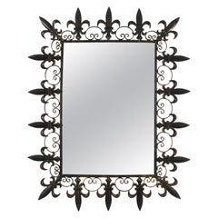 Specchio rettangolare Sunburst, motivi Fleur de Lys