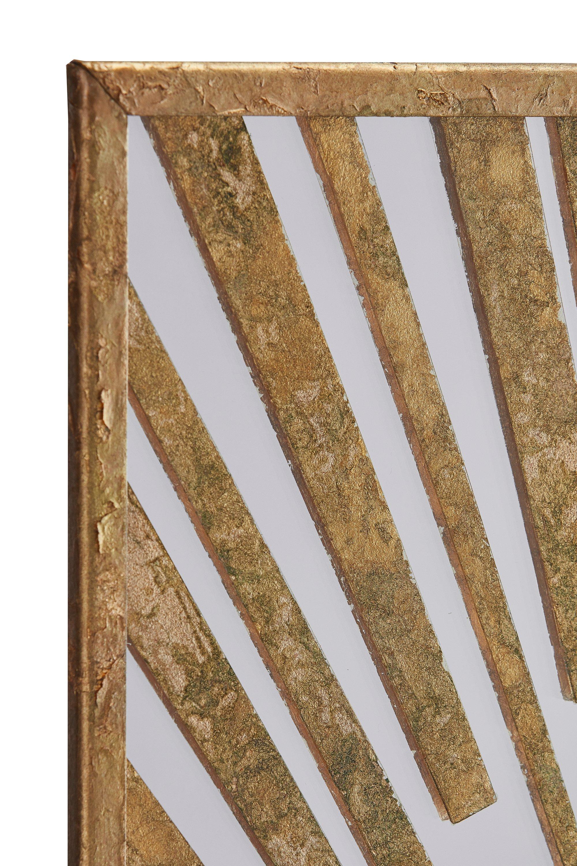 Sunburst Rectangular Mirror with Radiation Pattern in Gold Leaf. Available now. In New Condition For Sale In Warsaw, Mazowickie