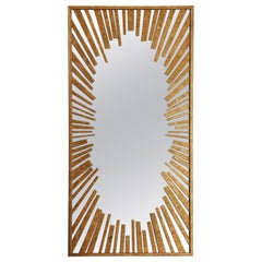 Sunburst Rectangular Mirror with Radiation Pattern in Gold Leaf. Available now.