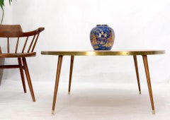 Sunburst Red Tile Mosaic Round Mid-Century Modern Coffee Table