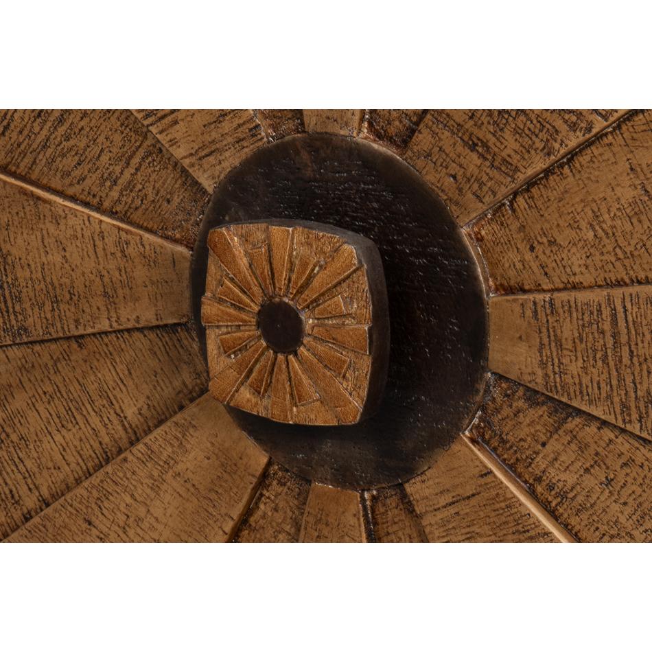 Contemporary Sunburst Rustic Buffet Sideboard For Sale