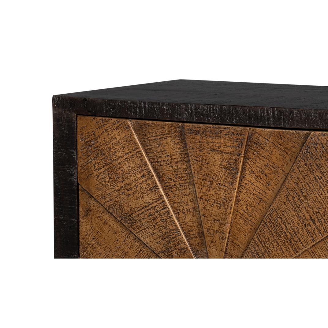 Sunburst Rustic Buffet Sideboard For Sale 1