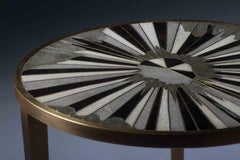 Sunburst Side Table in Shagreen, Shell and Bronze-Patina Brass by R&Y Augousti