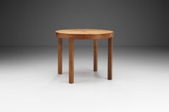 Sunburst Solid Oak Coffee Table, Europe ca 1950s